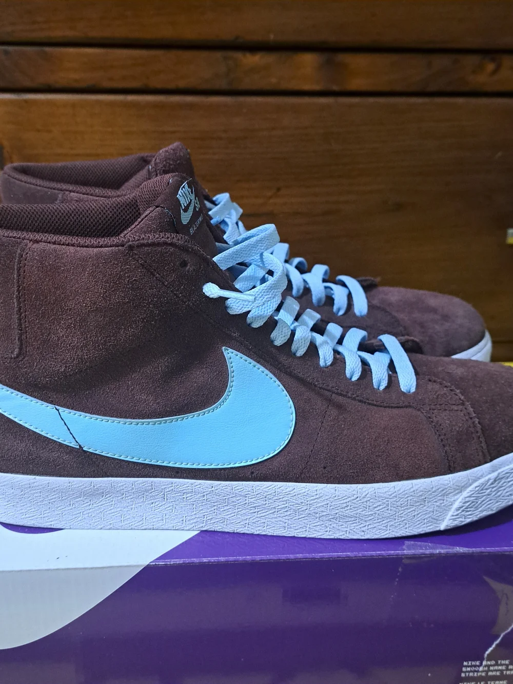 Nike SB Blazer Mid Men’s Suede Skate Shoes - Brown/White